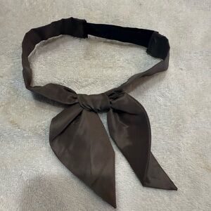 Elegant brown / taupe Satin Bow neck tie